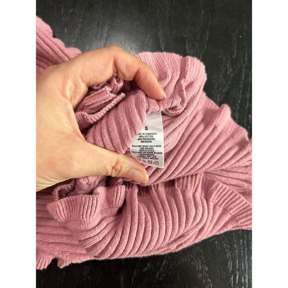 Aeropostale Size Small- Dusty Rose Pink- Sweater Crop Ribbed Tank- romantic top - Picture 7 of 8